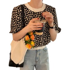데이홀릭 데이지 플라워 벌룬 반팔티