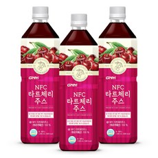 GNM 물 넣지 않은 NFC 타트체리 주스 착즙 원액 1000ml, 3병