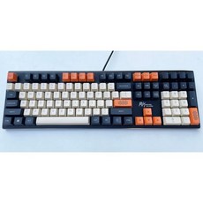 바밀로 CMYK 기계식 Varmilo 빈티지 키캡 듀크 오렌지 OEM 프로필 PBT 소재 다크 그레이 베이지 키보드의 체리 MX 스위치 혼합, 108키 탑