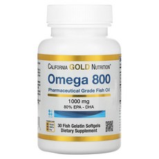 캘리포니아 골드 뉴트리션 오메가 800 California Gold Nutrition 의약품 등급 피쉬오일 트라이글리세라이드 형태 1000mg 30정 / 90정, 30개