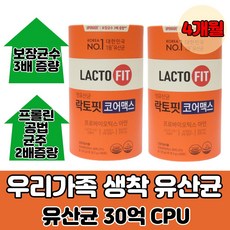 예민한 대장 코어 생 유산균 rgg 잦은 가스 방귀 장 에좋은 유산균 전인화 종근당 락토핏 프로바이오틱스 아연 유산균 2통, 4개월 (패치 증정)