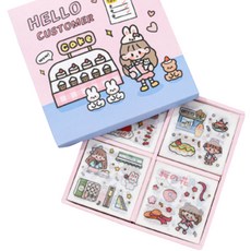 꾸꾸까까 다꾸 캐릭터 스티커팩 4종 x 25p 세트, 헬로스토어, 1세트