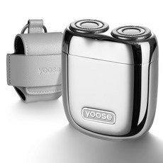 yoose 미니 전기면도기 마크네틱 헤드 디자인 USB-C 타입충전 전체 방수 휴대용 남편 선물 남친 선물, 실버