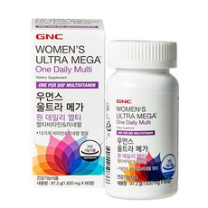 GNC 우먼스 울트라메가 원 데일리 멀티비타민 앤 미네랄 97.2g, 1개, 60정