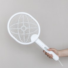 모리츠 해충퇴치용 접이식 충전식 전기 모기채 MO-LT270W, 화이트