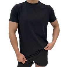 허그본 남성용 데일리 머슬핏 무지 반팔 티셔츠