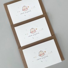 우가차차486 베이비 임밍아웃카드, 3개