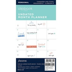 일본직발송 3. FILOFAX(파일로팩스) 파일로 팩스 클립 북 시스템 수첩 리필 바이블 월간 양면 달간 날짜, 바이블, 월간, One Color