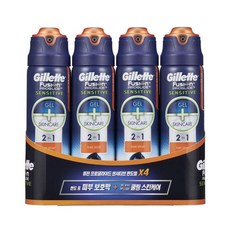 질레트 센서티브 2 in 1 퓨어스포츠 쉐이빙 젤, 170g, 4개