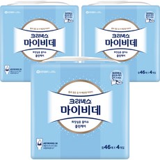 크리넥스 마이비데 클린케어 화장실용 물티슈 캡형, 46매, 12팩