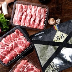 [으뜸한돈] 국내산 냉장 한돈 삼겹살+목살 선물세트 2kg (구이용)돼지고기선물세트, 단품