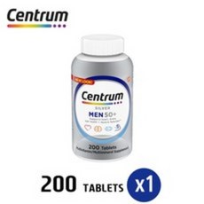 센트룸 실버 남성 200정 고급형 멀티비타민 [ 의사추천1위 /Centrum Silver MEN 50+], 실버남성 200정 X 1병