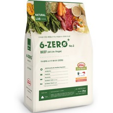 네츄럴랩 강아지 전연령 유기농 70% 6제로 PLUS 02 사료 소고기, 1개, 소, 2kg