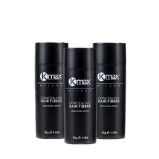 케이맥스 천연 뿌리는 케라틴 흑채 여성 남성 탈모 커버 [15g/32g] 3개 묶음 + 100ml 픽싱 스프레이, 블랙, 32g