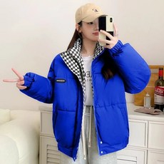 여성경량패딩 2023 겨울 다운 코튼 재킷 여성 지퍼 느슨한 패딩 코트 솔리드 두꺼운 따뜻한 파카 블랙 화이