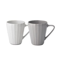 광주요 백합 머그잔 330ml x 2종 세트, 1세트, 백색, 회색