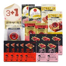 [코주부] [3+1 총4세트] 육포 실속 17종 세트 [664g], 상세 설명 참조