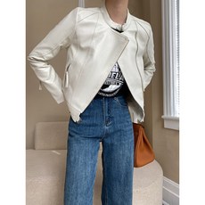 림핏 숏 레더 자켓 간절기 라이더자켓 지퍼 뉴타임즈 P902F655