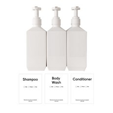 뉴앤룩 폴리공병 디스펜서 600ml 화이트3p + 스티커3종, 화이트