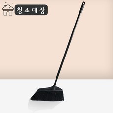 청소대장 로비프로 빗자루 올블랙 플라스틱 실외 미용실 업소용 현관 마당 청소