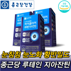 종근당건강 루테인 지아잔틴 20mg 식약처인증 눈영양제 눈피로 눈노화 눈침침 이물감 차인표영양제 마리골드꽃 메리골드 효능 복용법 전용케이스증정, 3박스(3개월분)