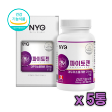 대두이소플라본 파이토젠 식약처인정 건강기능식품 60캡슐 X 5통, 5개, 60정