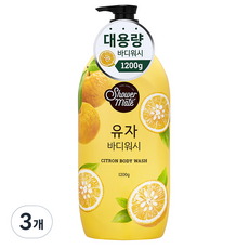 샤워메이트 유자 바디워시, 1200g, 3개