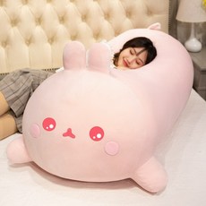 토끼 돼지 모형 바디필로우 토끼 인형 동물 모찌 긴 베개 동물 모찌 쿠션 대형 침대 수면, 구름토끼 눈큰핑크