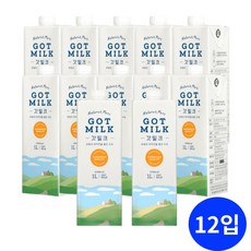 갓 밀크 멸균우유, 1000ml, 12개