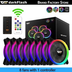 Darkflash-DR12 PRO 3 핀 5v aura sync pc 컴퓨터 케이스 팬 RGB 조정 LED 120mm 더블 헤일로 argb 쿨러 무음 12cm 팬, CHINA_8 FAN and IR Remote | A-