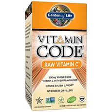 Garden of Life 비타민 코드 로우 비타민 C 500mg 비건 캡슐, 120개입, 1개