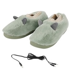 발난로 전기 발 히터 이동식 usb 열 신발 커버 빨 난방 슬리퍼 발 따뜻하게 안전 홈 오피스 사용에 편안, 03 green_01 L