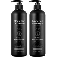 아브카 탈모기능성 블랙 헤어 컬러 새치염색샴푸, 500ml, 2개