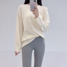 로라벨 홈투2 무지 기본티 라운드 박스티 필라테스복 요가복 커버업
