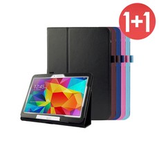 아야 1+1 삼성 갤럭시 탭4 10.1 SM-T530 가죽 케이스, 네이비
