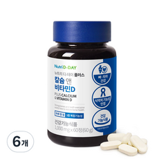 뉴트리디데이 플러스 칼슘 앤 비타민D 60g, 6개, 60정