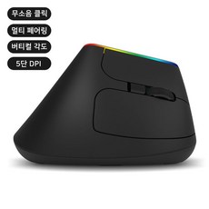 무선 블루투스 버티컬 마우스 인체공학, 2.4GHz, 블랙