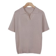 신야니 여성용 데일리 카라 반팔 티셔츠 T9502K24