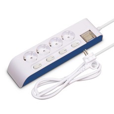 하이탭 디자인 안전 개별 스위치 멀티탭 4구 16A HIPMP-4, 3m, 1개
