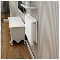 퓨어 원목 화이트 접이식 벽걸이 식탁, I.우드거치대120x40원목화이트 + 1