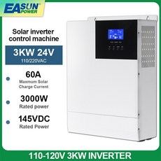 태양광 인버터 순수정현파 가정용 차량용 3000w 110vac 100a mppt 충전 컨트롤러 3kw 하이브리드 dc 24v ac 110v 50hz60hz, 110-120v