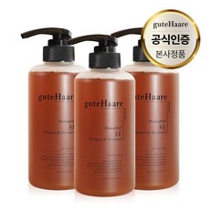 구트하르 탈모완화 고함량 맥주효모 두피 집중케어 탈모케어 허니비어 51 샴푸 앤 트리트먼트 500ml, 3개