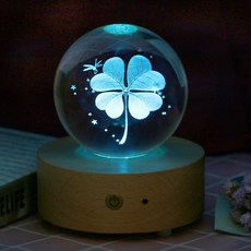 오르골 워터볼 스노우볼 크리스마스 인테리어 만들기 회전목마 뮤직박스 무드등 45, 네잎클로버 + 블루투스 램프홀더(회전하지 않음)