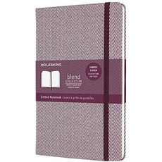 몰스킨 The Blend Collection 한정판 노트 해링본 퍼플 12.7 x 21cm(5 8.25인치), Dotted, Harringbone Purple