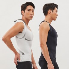 바디로직 거북목 일자목 어깨교정 체형교정 자세교정 리포머 남성 탱크탑 1+1