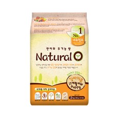 네츄럴오 퍼피 연어와 유기농 쌀 건식사료, 곡물, 2kg, 1개