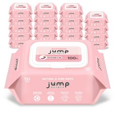 꿈토리 뉴넉넉한 점프 엠보싱 유아물티슈 캡형, 100매입, 20개