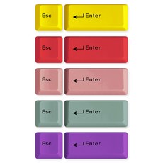 엠스톤 mStone 2키 ESC+Enter 기계식 키보드 체리 포인트 키캡, 옐로우