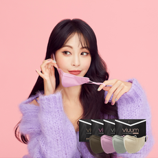 스트랩 증정 비움 한예슬 스타일핏 컬러 새부리형 마스크, 샌드 베이지, 30매, 중형