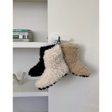 하우스티아브 푸들 뽀글이 어그 앵클 부츠